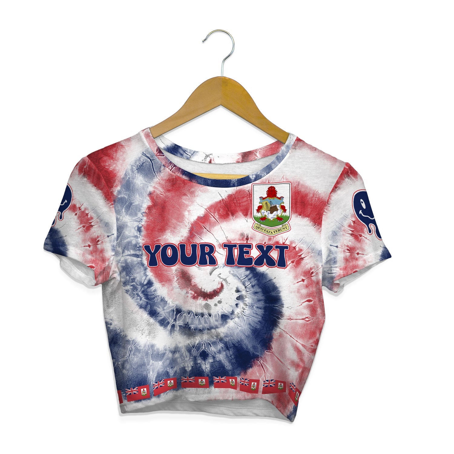 Bermuda Croptop T Shirt Custom Tie Dye Style 1