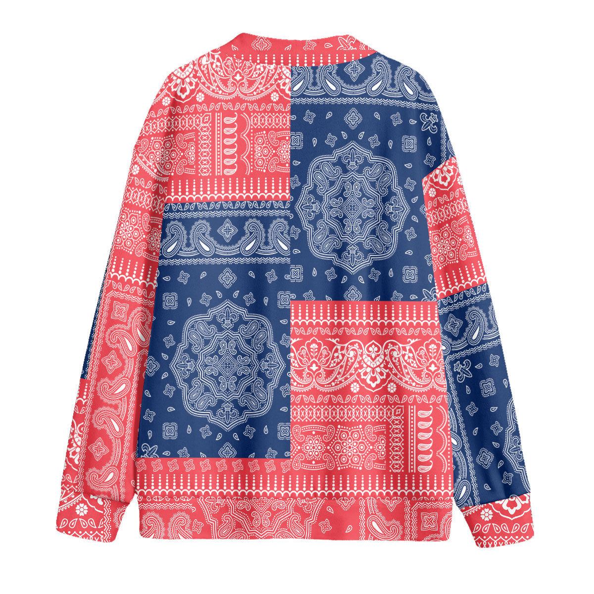 Bermuda Fleece Cardigan Flag And Paisley Basic Style 2