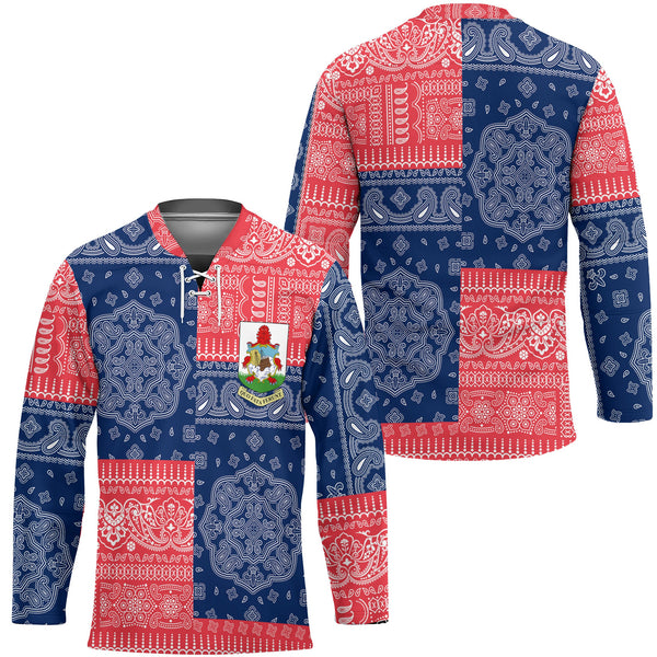 Bermuda Hockey Jersey Flag And Paisley Basic Style 1