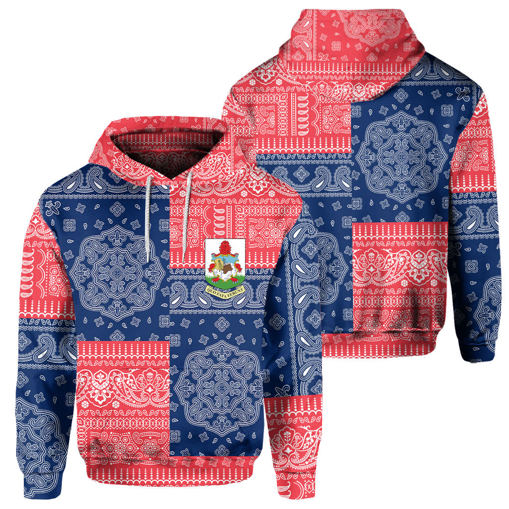 Bermuda Hoodie Flag And Paisley Basic Style 1