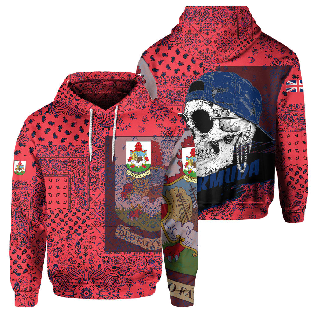 Bermuda Hoodie Paisley Flag And Skull Style 1