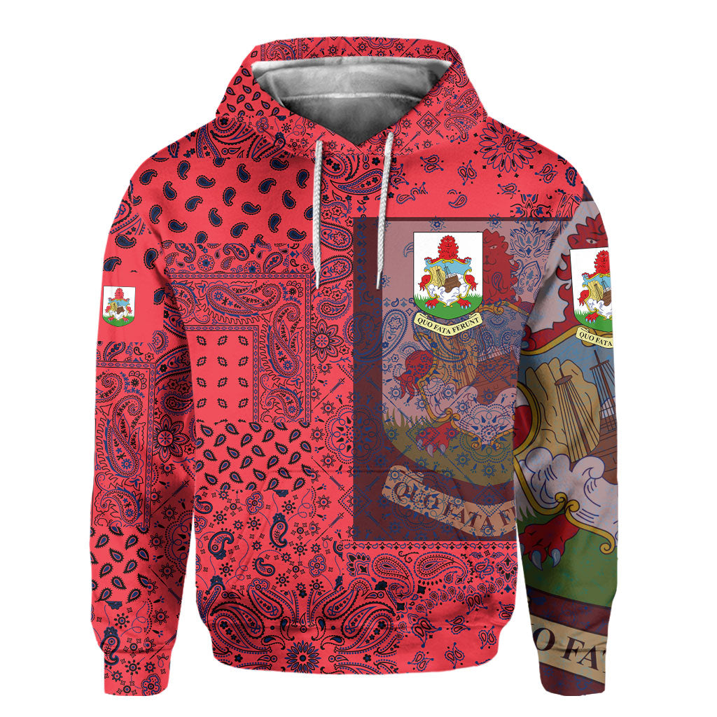 Bermuda Hoodie Paisley Flag And Skull Style 2