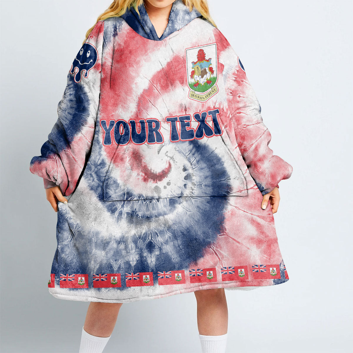 Bermuda Hoodie Blanket Custom Tie Dye Style 2