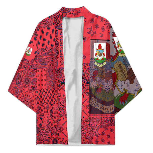 Bermuda Kimono Paisley Flag And Skull Style 1