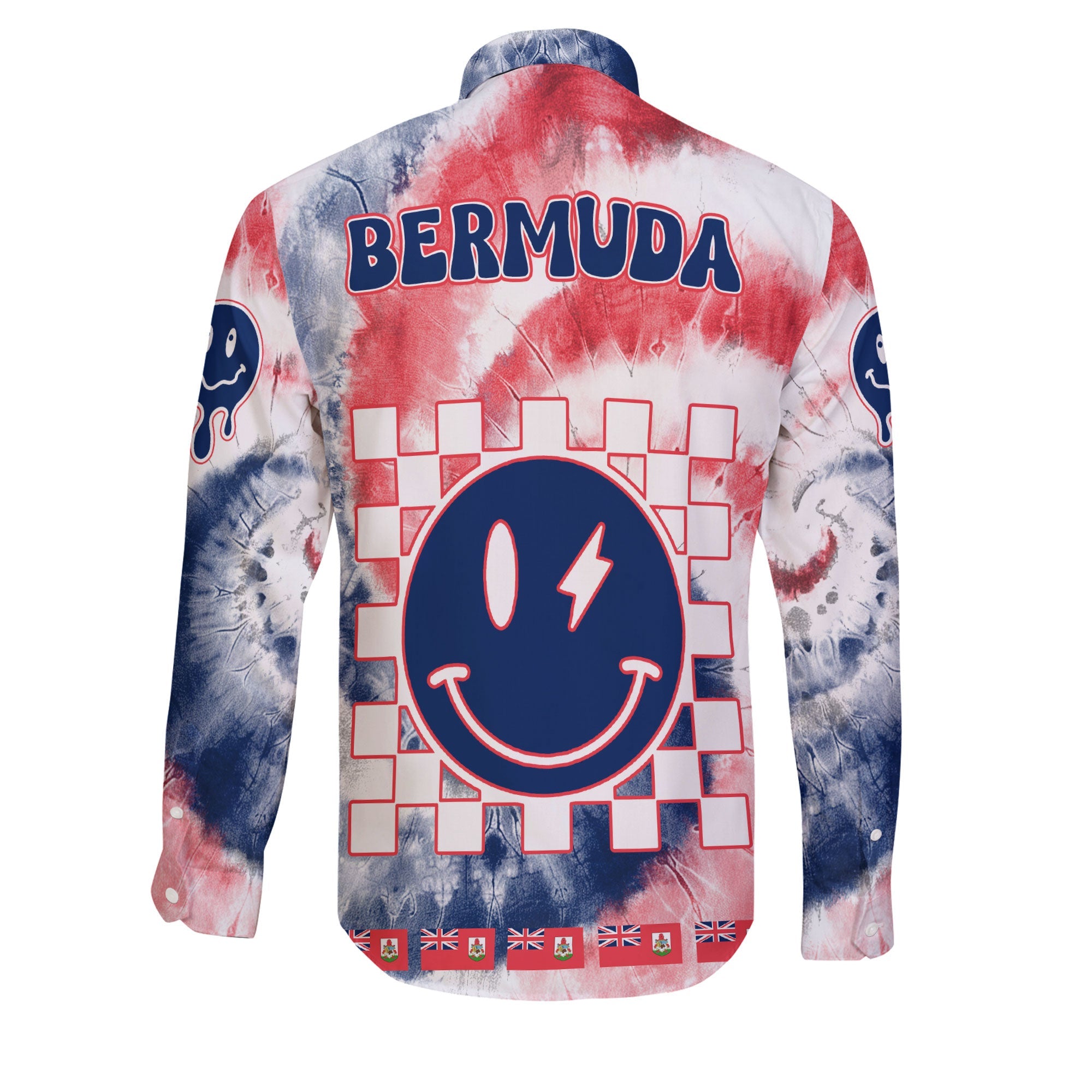 Bermuda Long Sleeve Button Shirt Custom Tie Dye Style 2