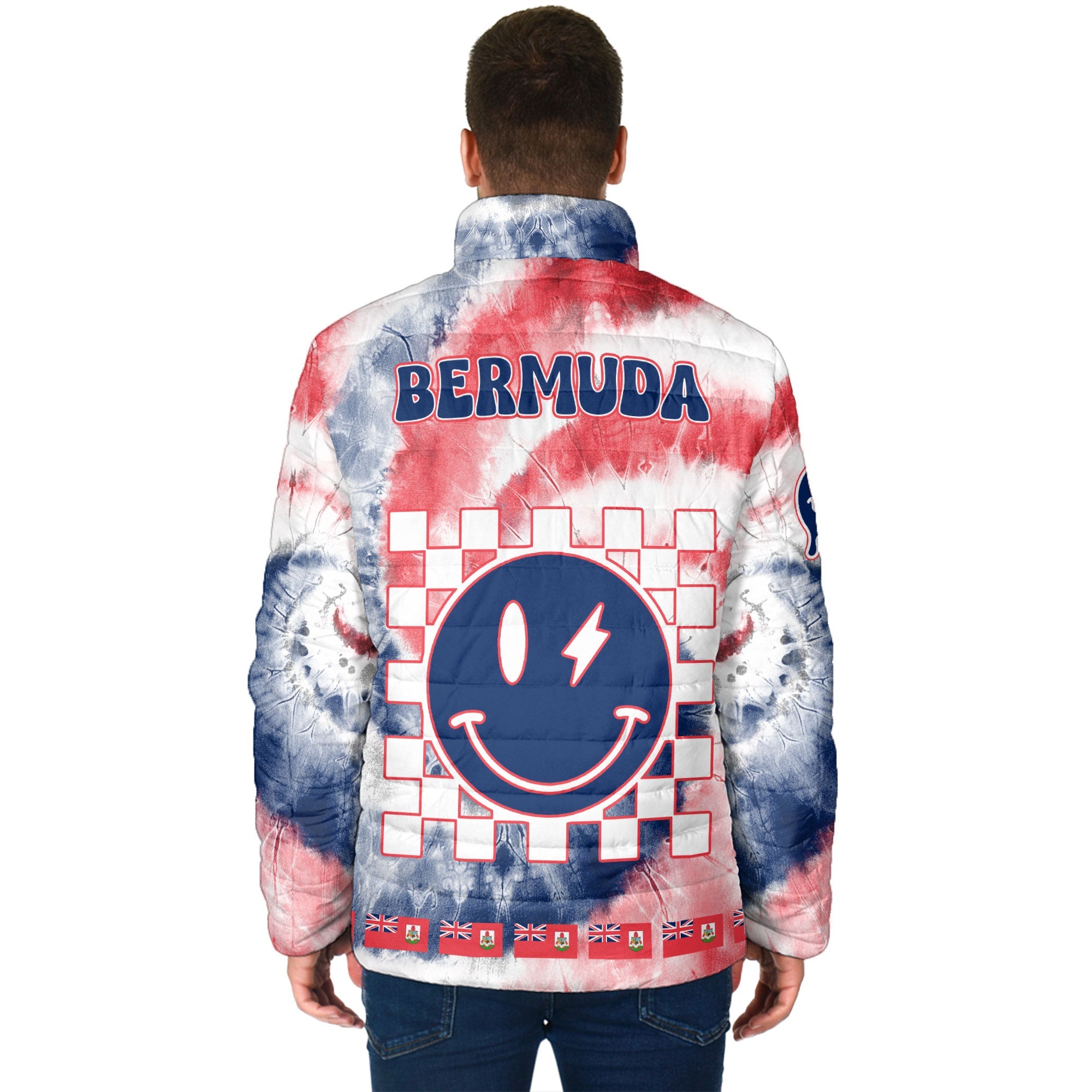 Bermuda Men Padded Jacket Custom Tie Dye Style 2