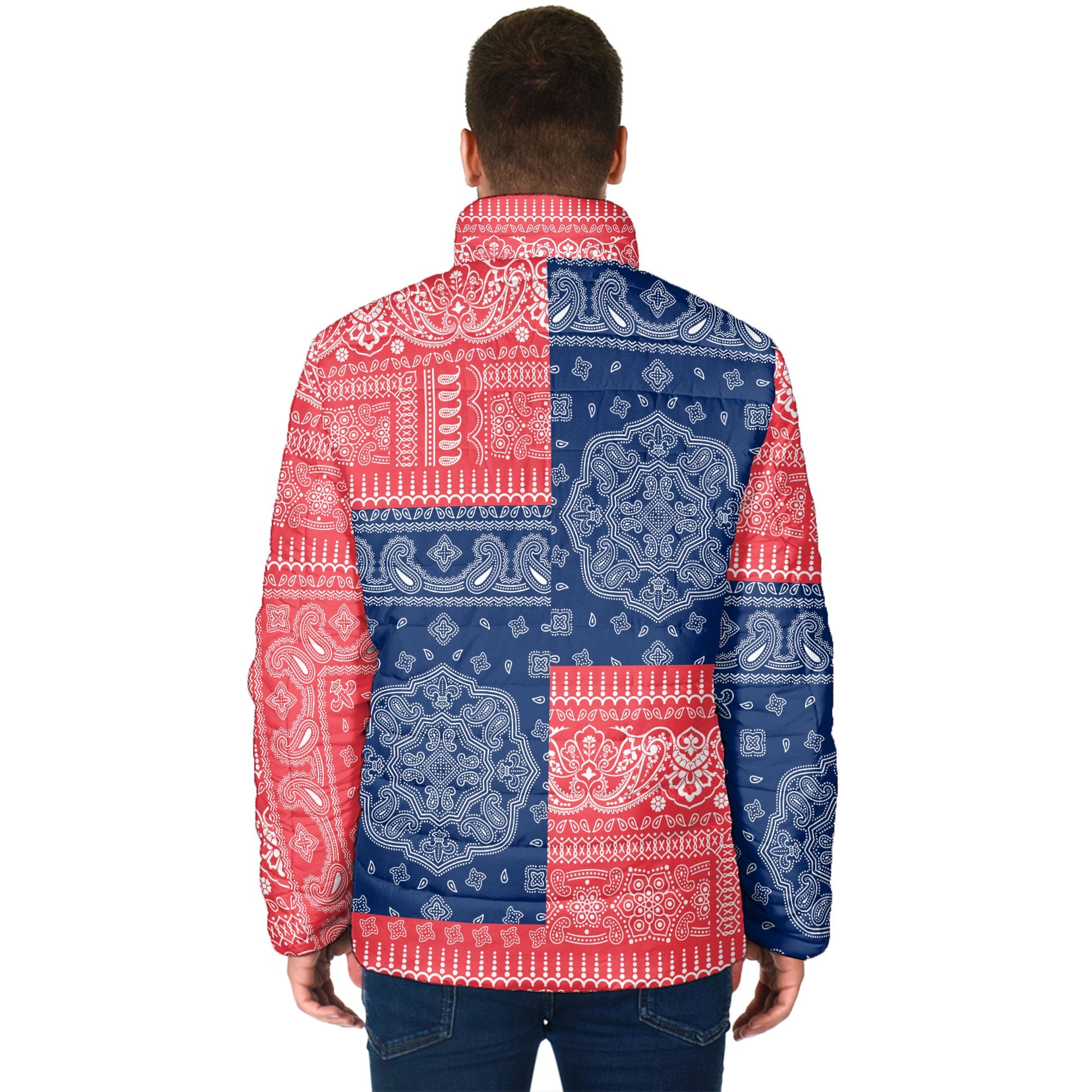 Bermuda Men Padded Jacket Flag And Paisley Basic Style 2