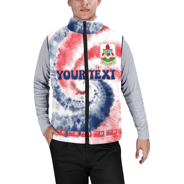 Bermuda Men Padded Jacket Vest Custom Tie Dye Style 1