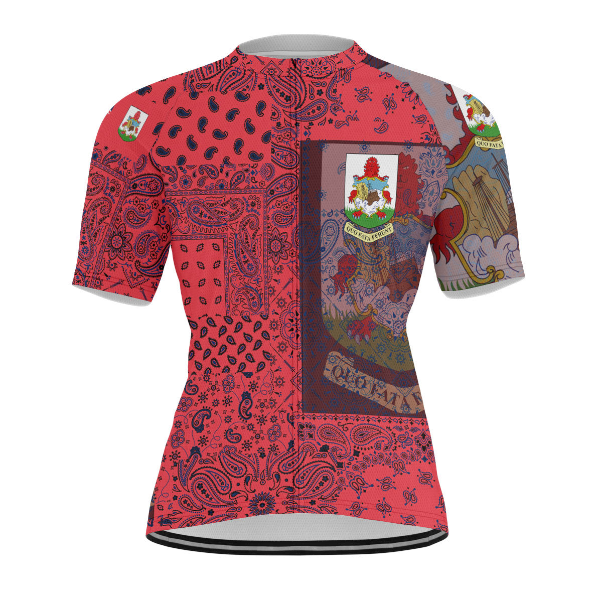 Bermuda Men Cycling Jersey Paisley Flag And Skull Style 1