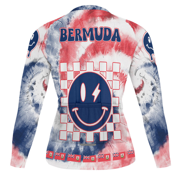 Bermuda Raglan Men Cycling Jersey Long Sleeve Custom Tie Dye Style 1