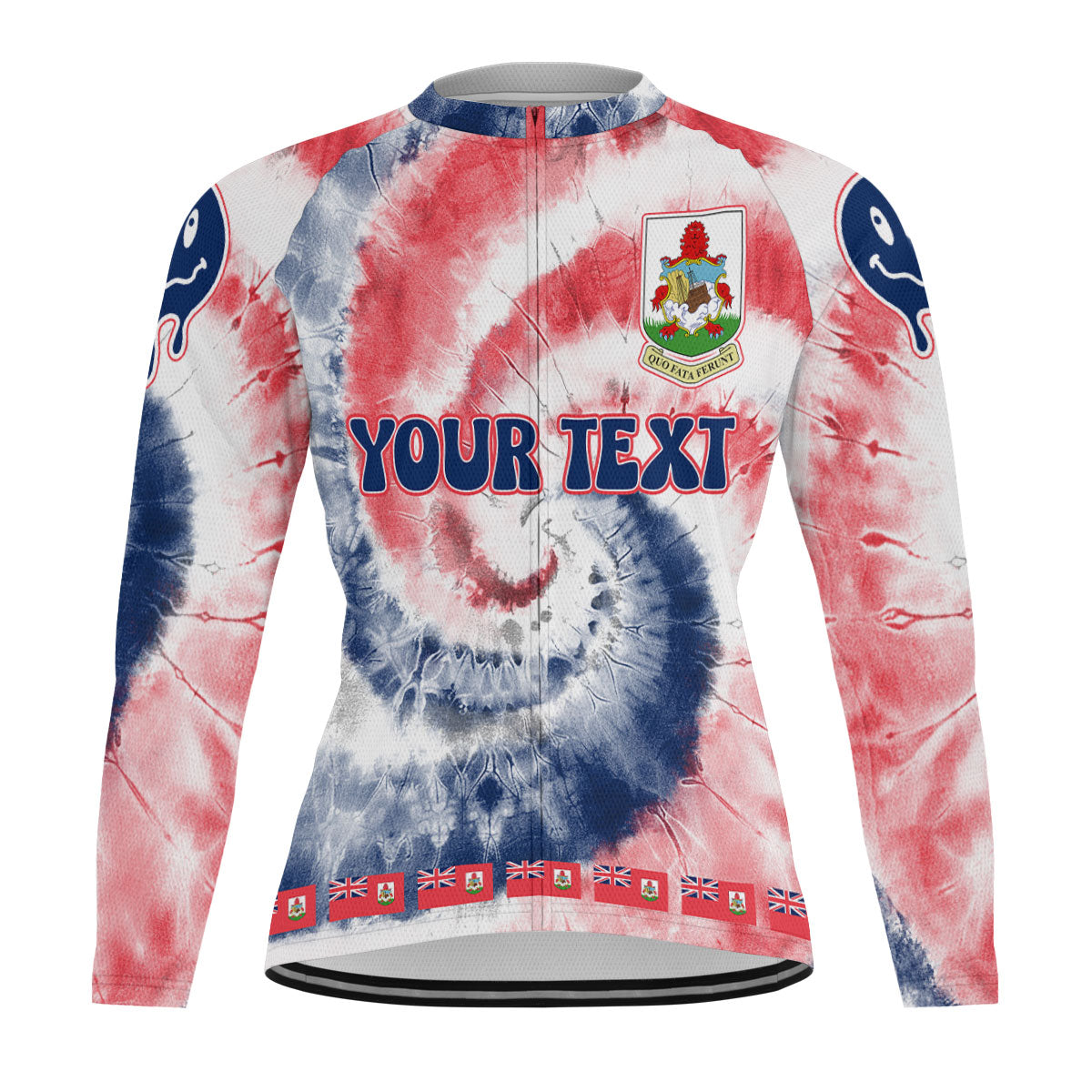 Bermuda Raglan Men Cycling Jersey Long Sleeve Custom Tie Dye Style 2