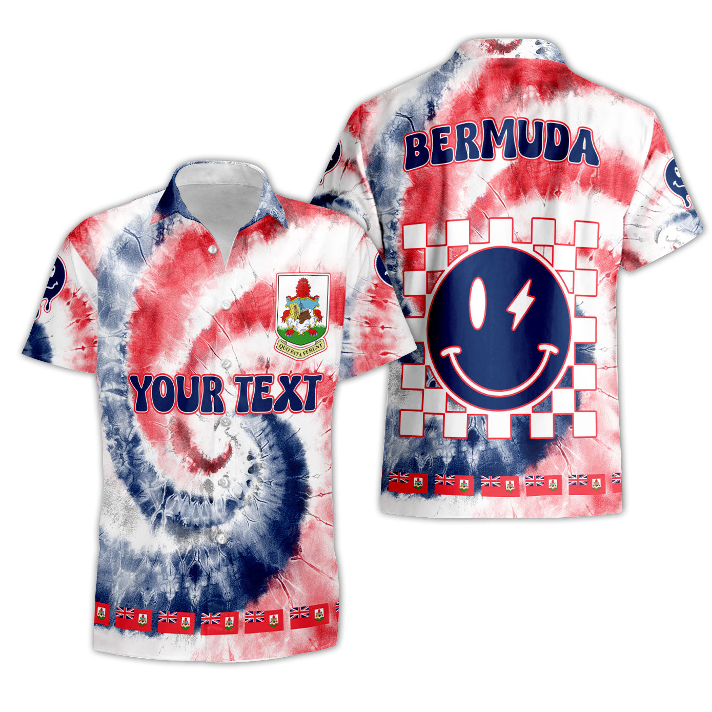 Bermuda Short Sleeve Shirt Custom Tie Dye Style 3