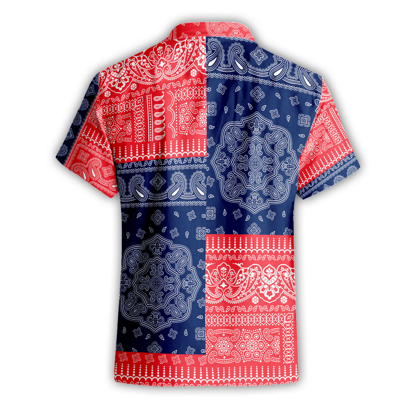 Bermuda Short Sleeve Shirt Flag And Paisley Basic Style 3