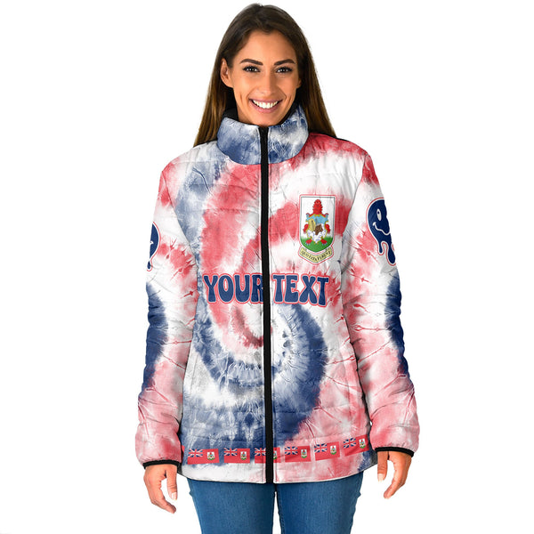 Bermuda Women Padded Jacket Custom Tie Dye Style 1