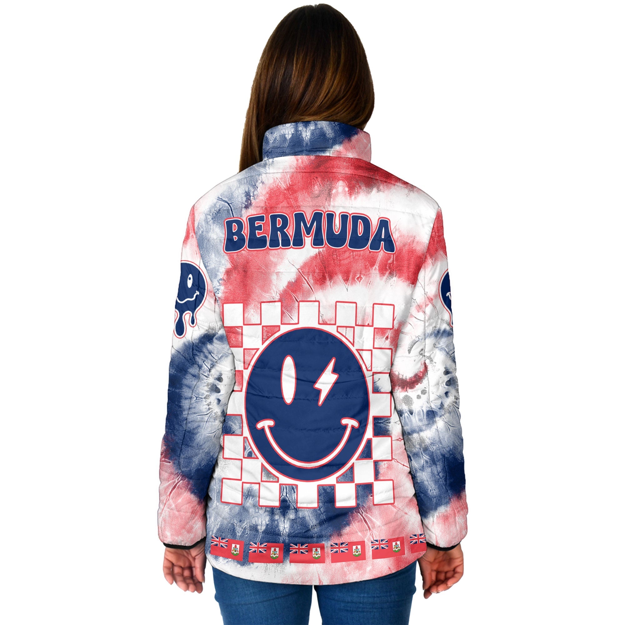 Bermuda Women Padded Jacket Custom Tie Dye Style 2