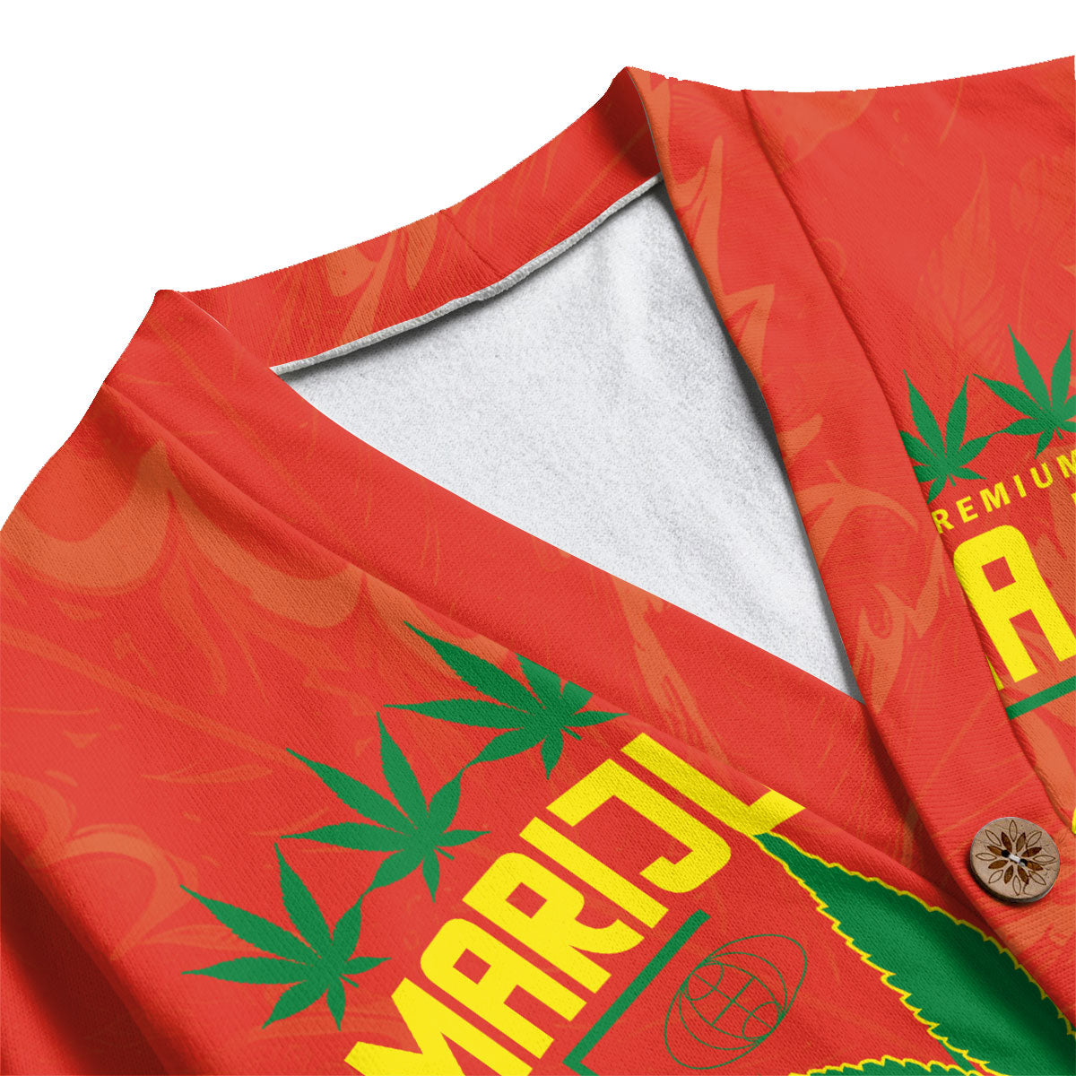 Bolivia Fleece Cardigan Flag & Coat Of Arms Marijuanas Style