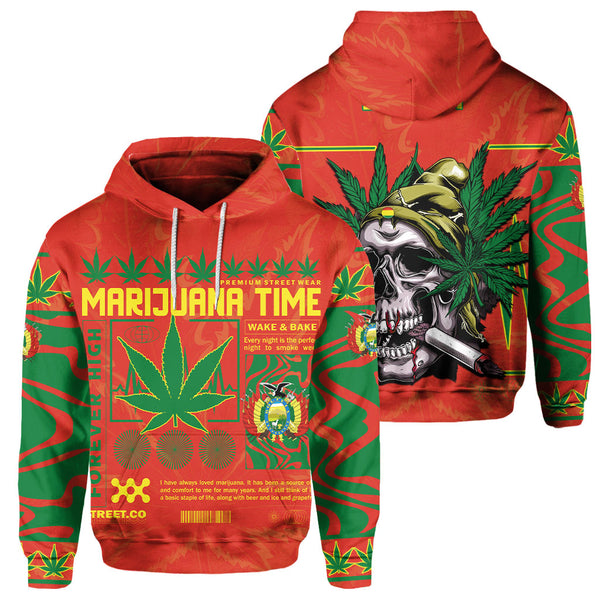 Bolivia Hoodie Flag & Coat Of Arms Marijuanas Style