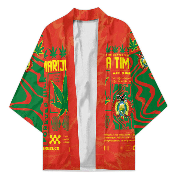 Bolivia Kimono Flag & Coat Of Arms Marijuanas Style