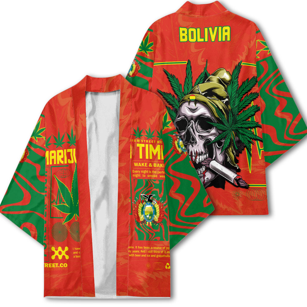 Bolivia Kimono Flag & Coat Of Arms Marijuanas Style