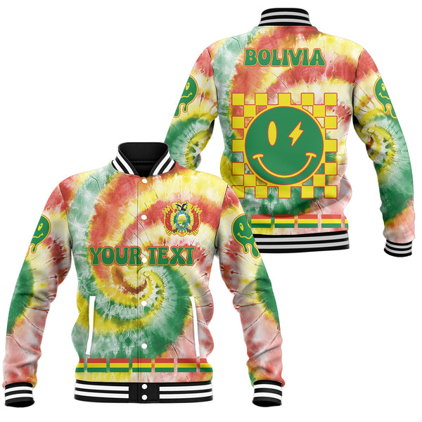 Bolivia Baseball Jacket Custom Tie Dye Style 1