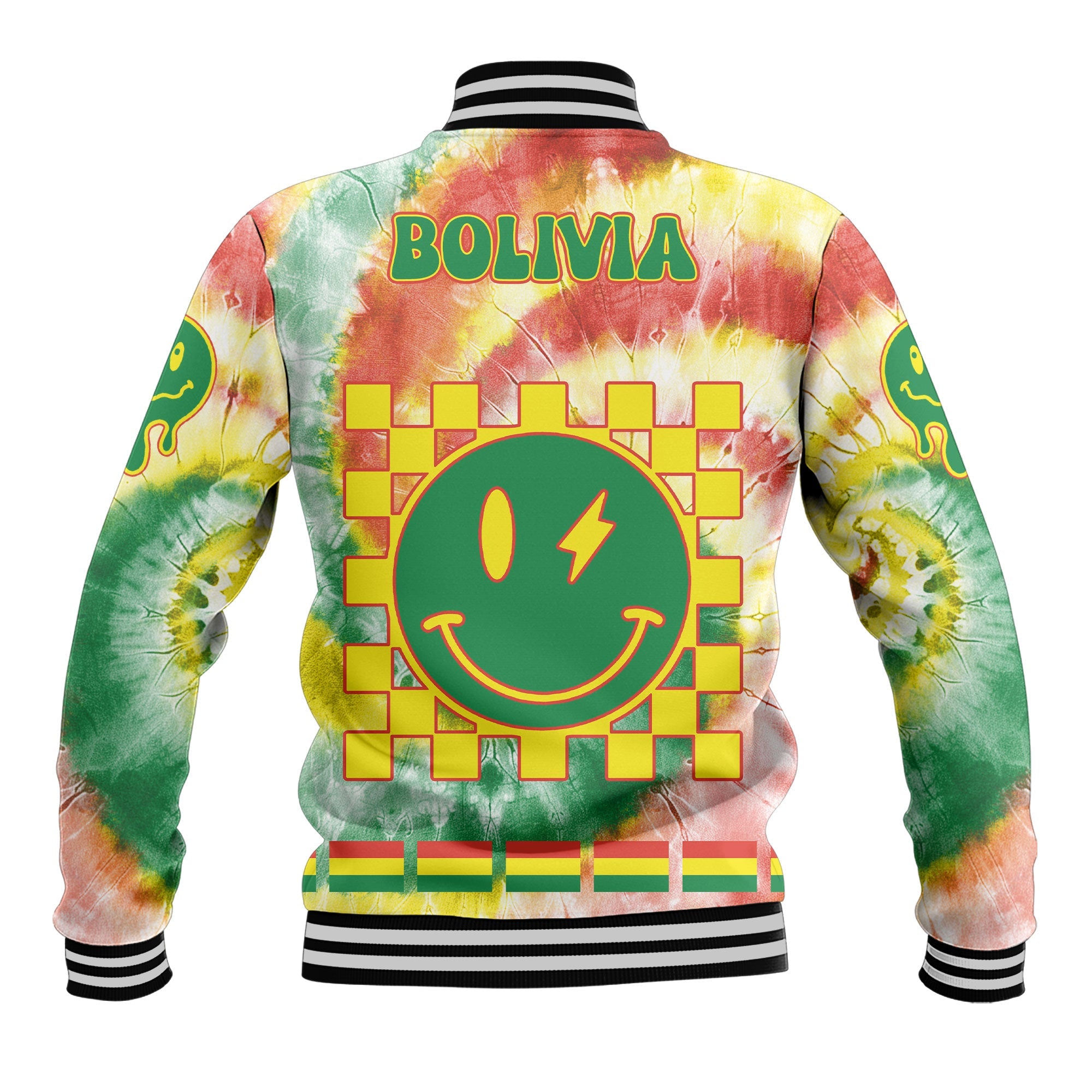 Bolivia Baseball Jacket Custom Tie Dye Style 3