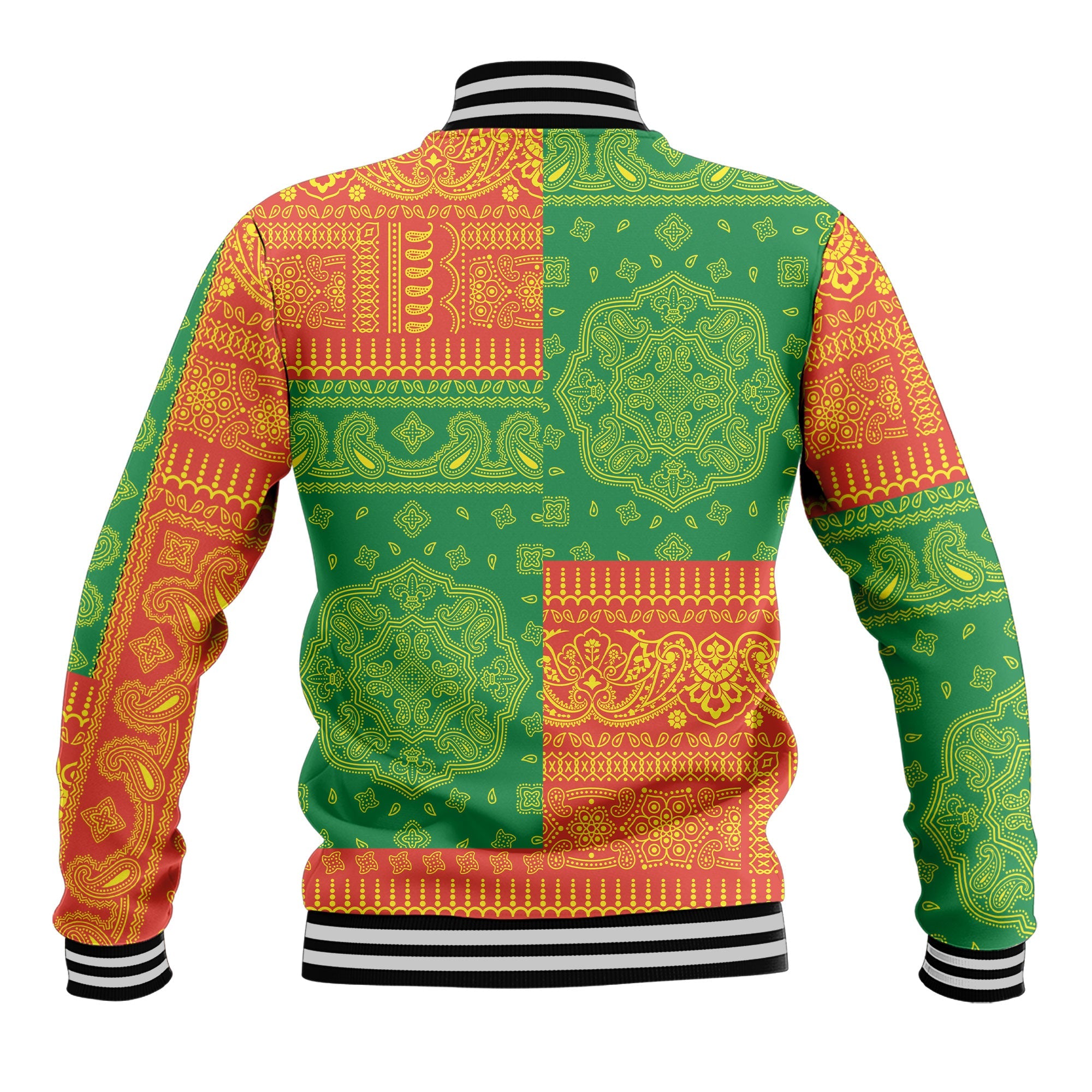 Bolivia Baseball Jacket Flag And Paisley Basic Style 3