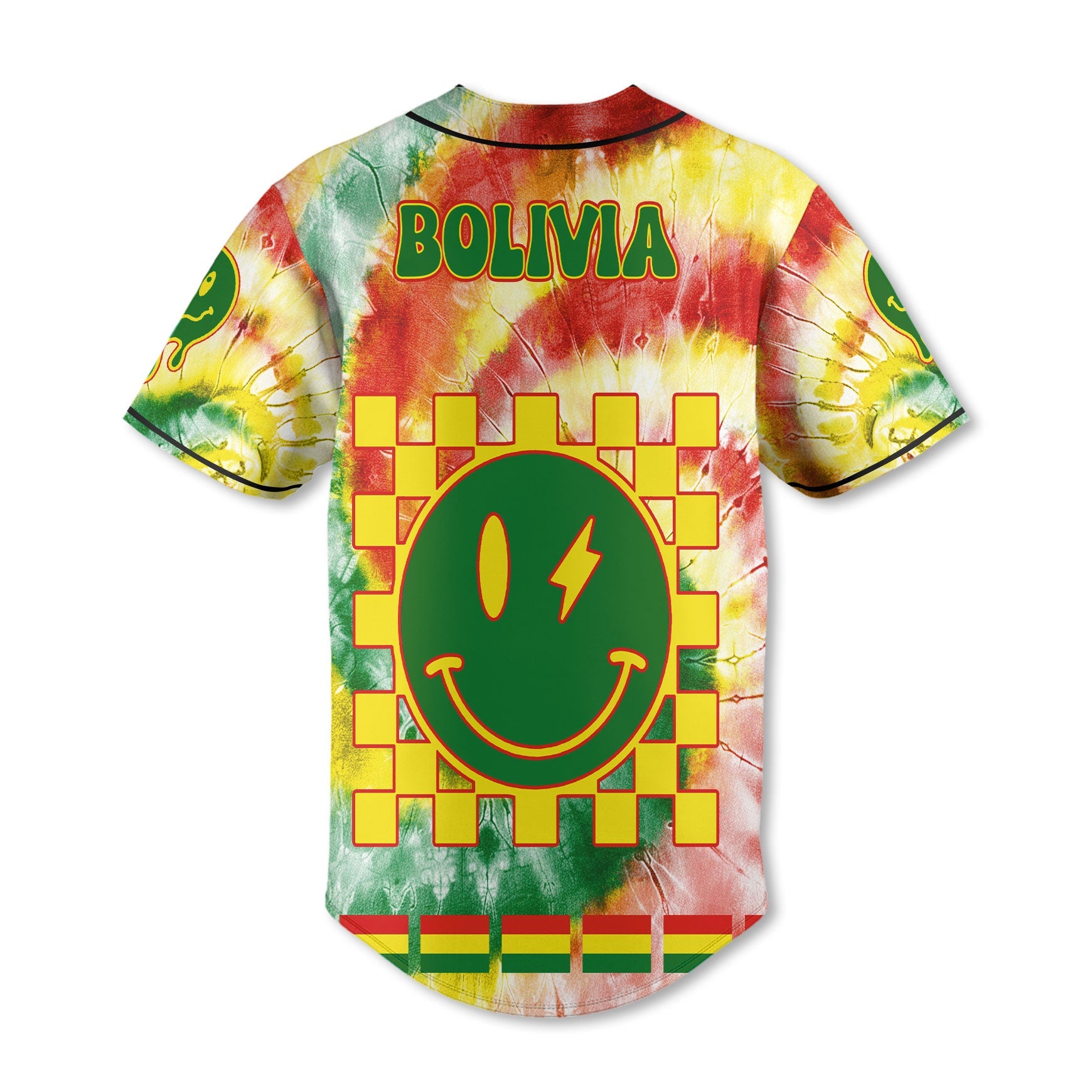 Bolivia Baseball Jersey Custom Tie Dye Style 3