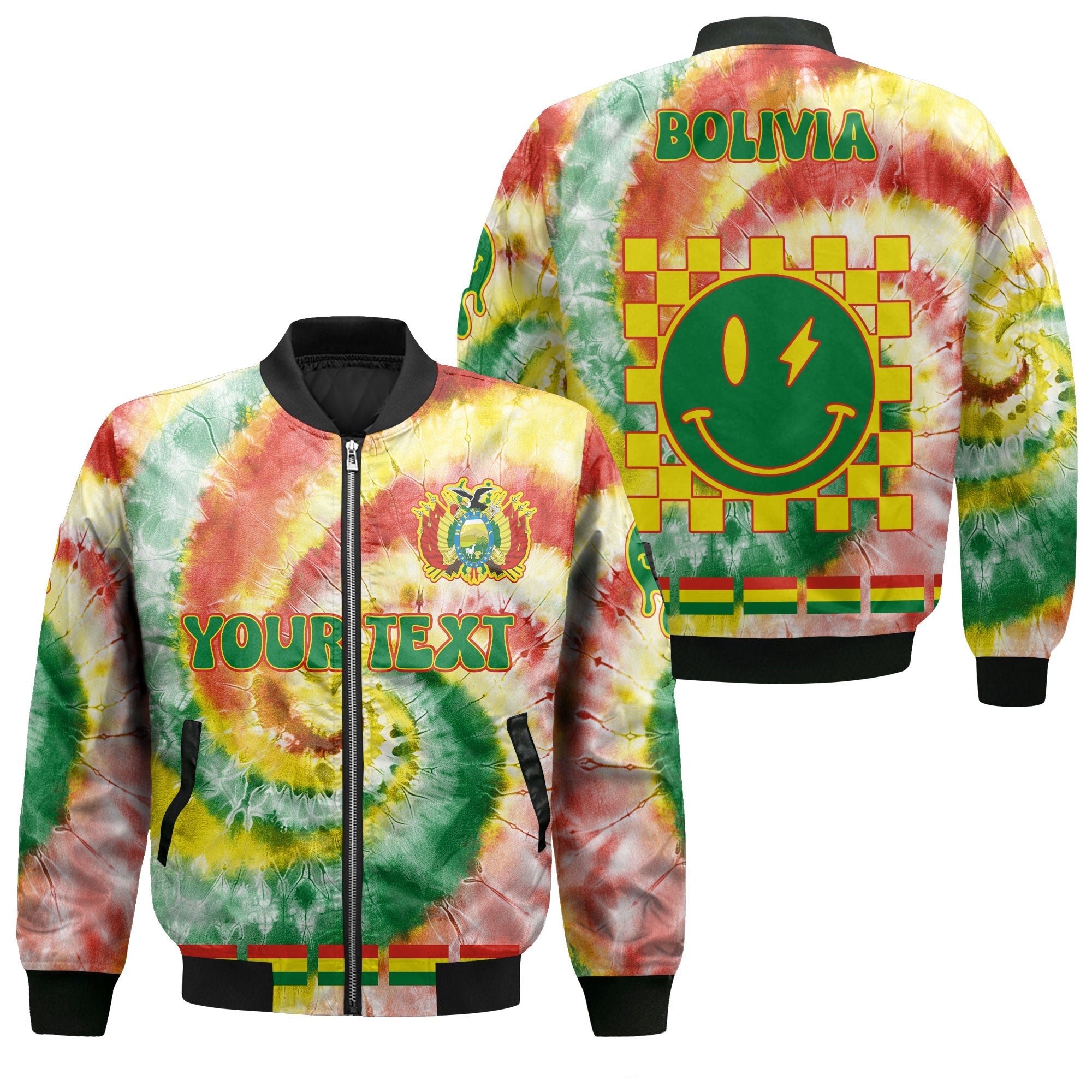 Bolivia Bomber Jacket Custom Tie Dye Style 1