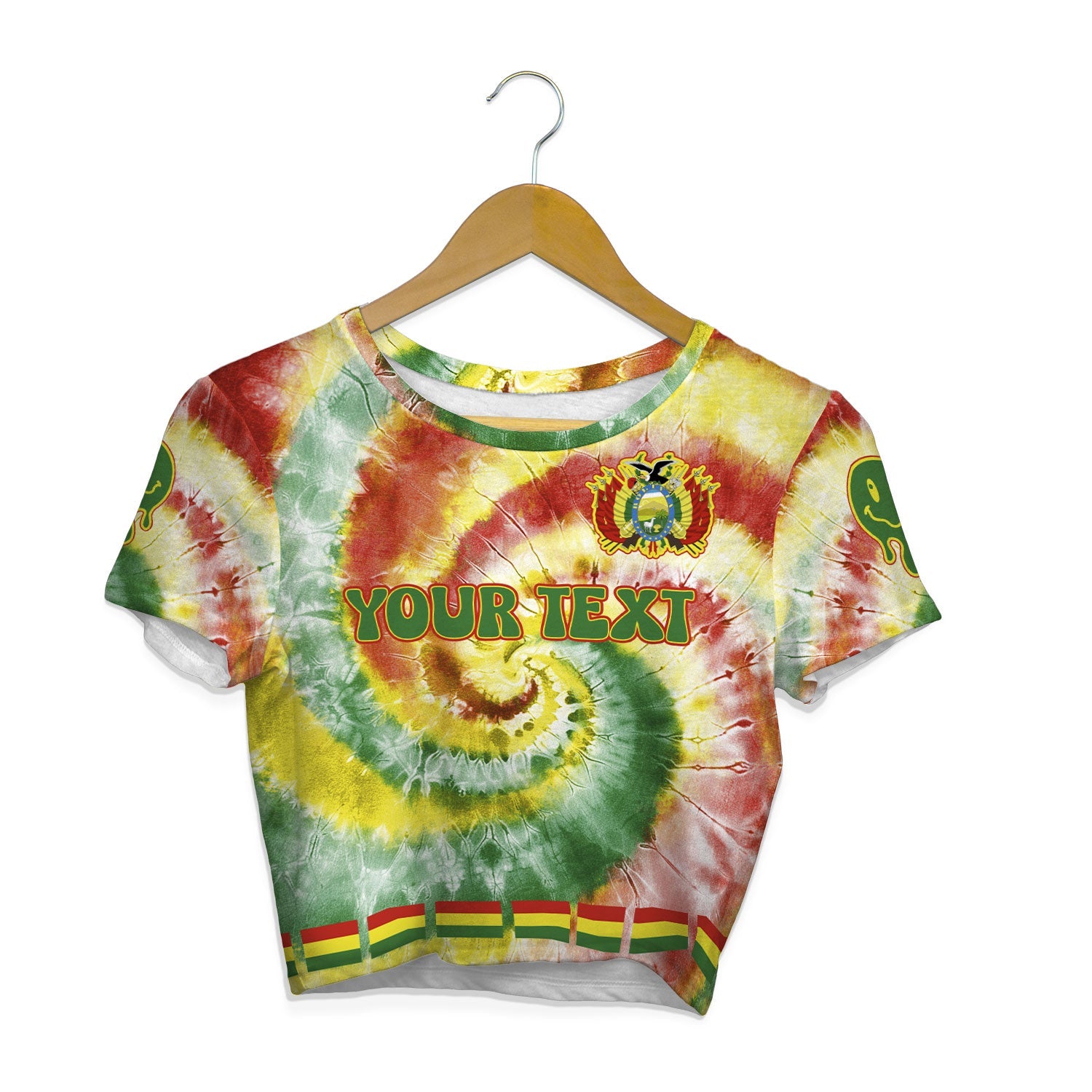 Bolivia Croptop T Shirt Custom Tie Dye Style 1