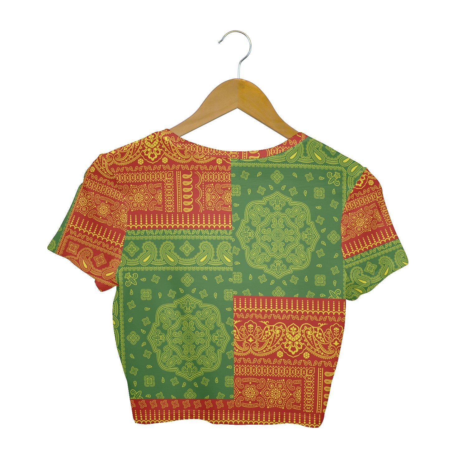 Bolivia Croptop T Shirt Flag And Paisley Basic Style 2