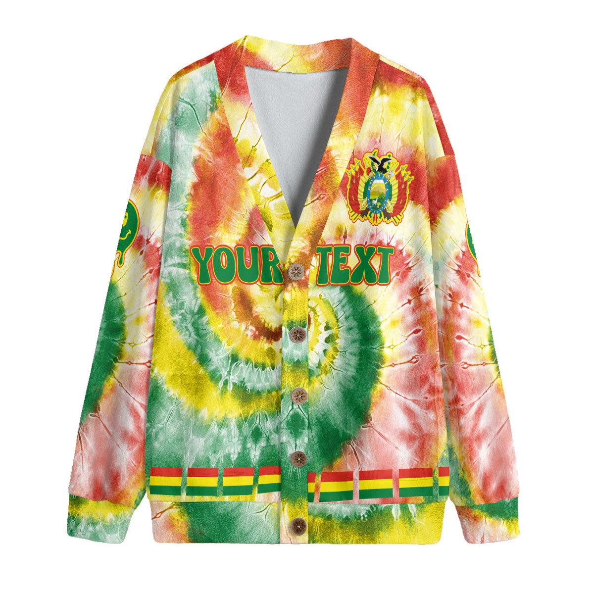 Bolivia Fleece Cardigan Custom Tie Dye Style 4