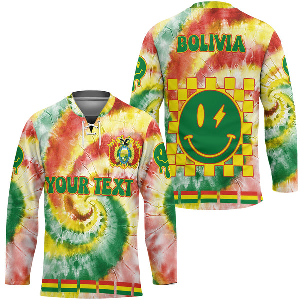 Bolivia Hockey Jersey Custom Tie Dye Style 1