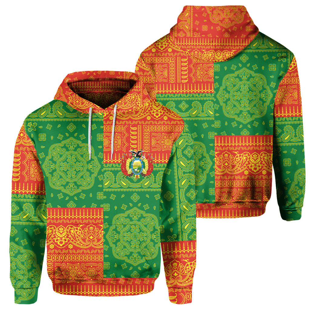 Bolivia Hoodie Flag And Paisley Basic Style 1