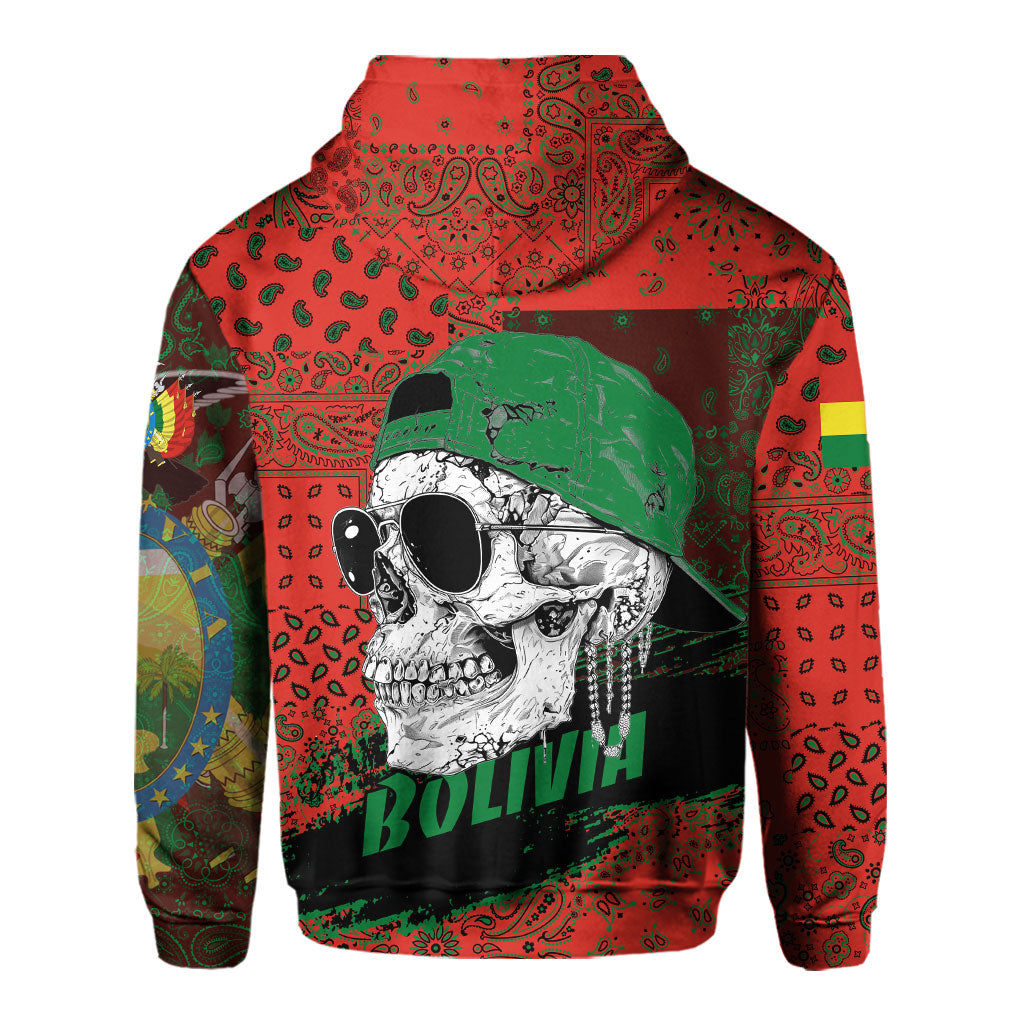 Bolivia Hoodie Paisley Flag And Skull Style 3