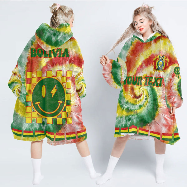 Bolivia Hoodie Blanket Custom Tie Dye Style 1