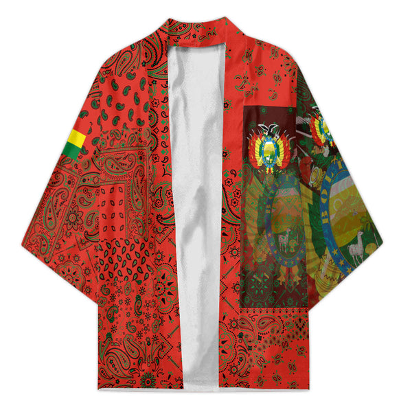 Bolivia Kimono Paisley Flag And Skull Style 1