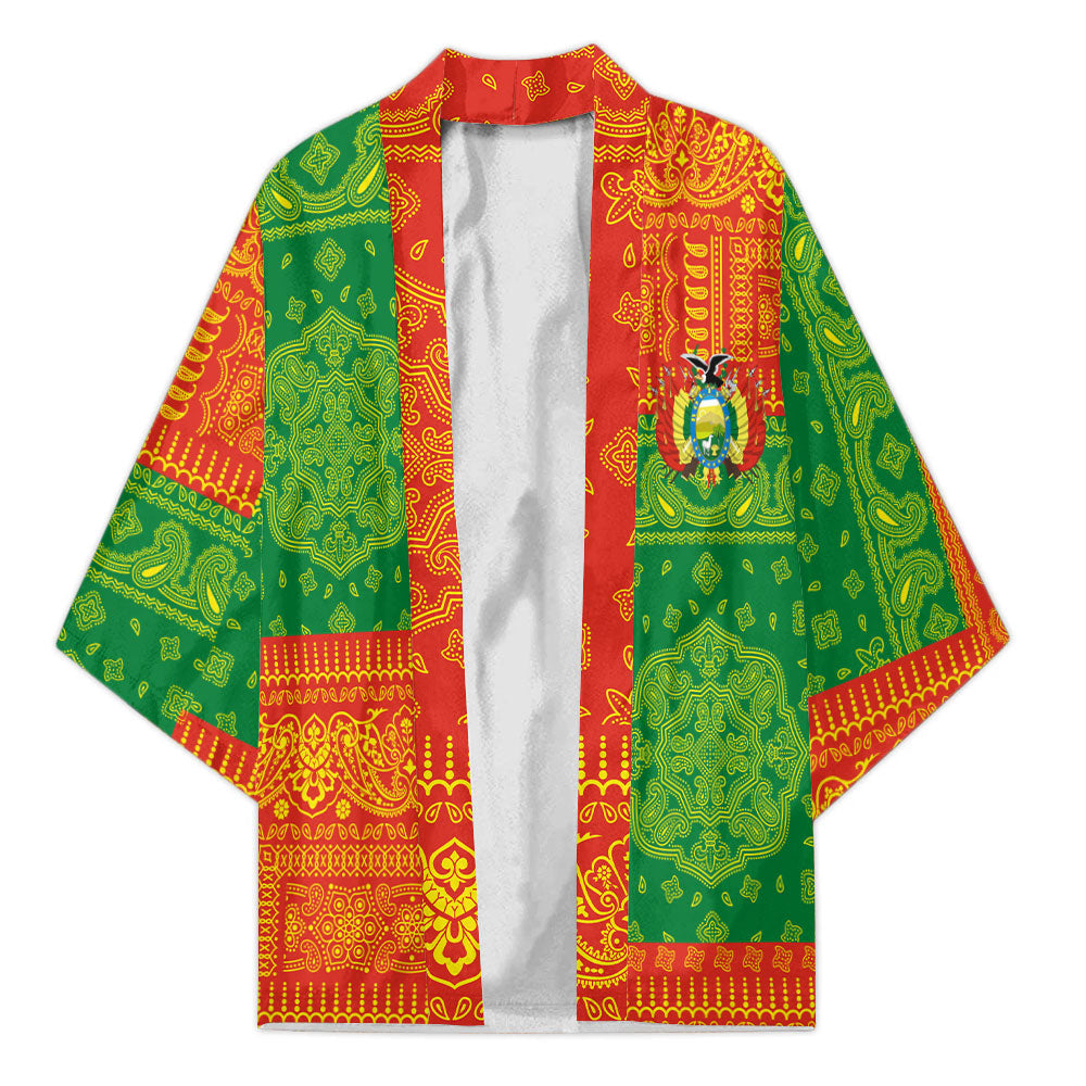 Bolivia Kimono Flag And Paisley Basic Style 2