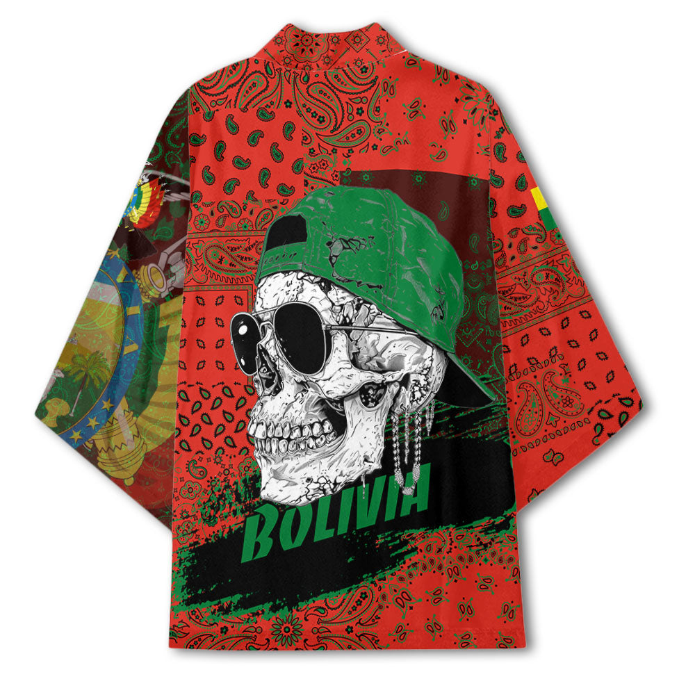 Bolivia Kimono Paisley Flag And Skull Style 3