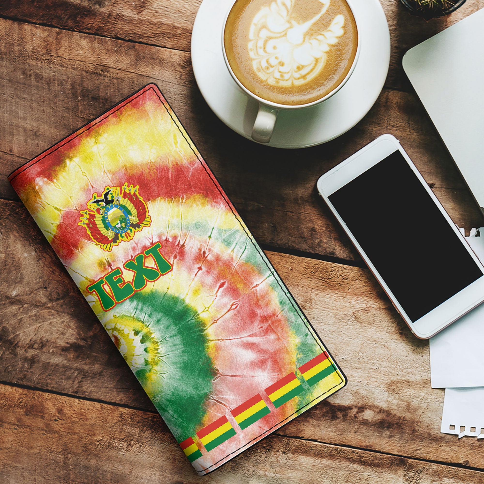 Bolivia Leather Wallet Custom Tie Dye Style 1