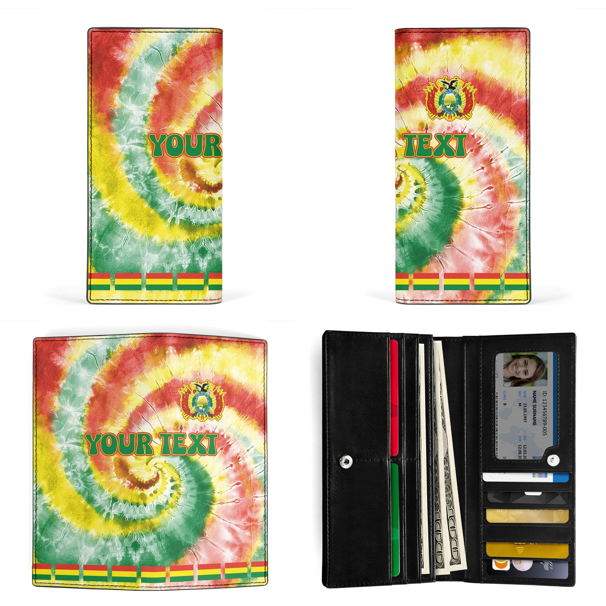 Bolivia Leather Wallet Custom Tie Dye Style 3