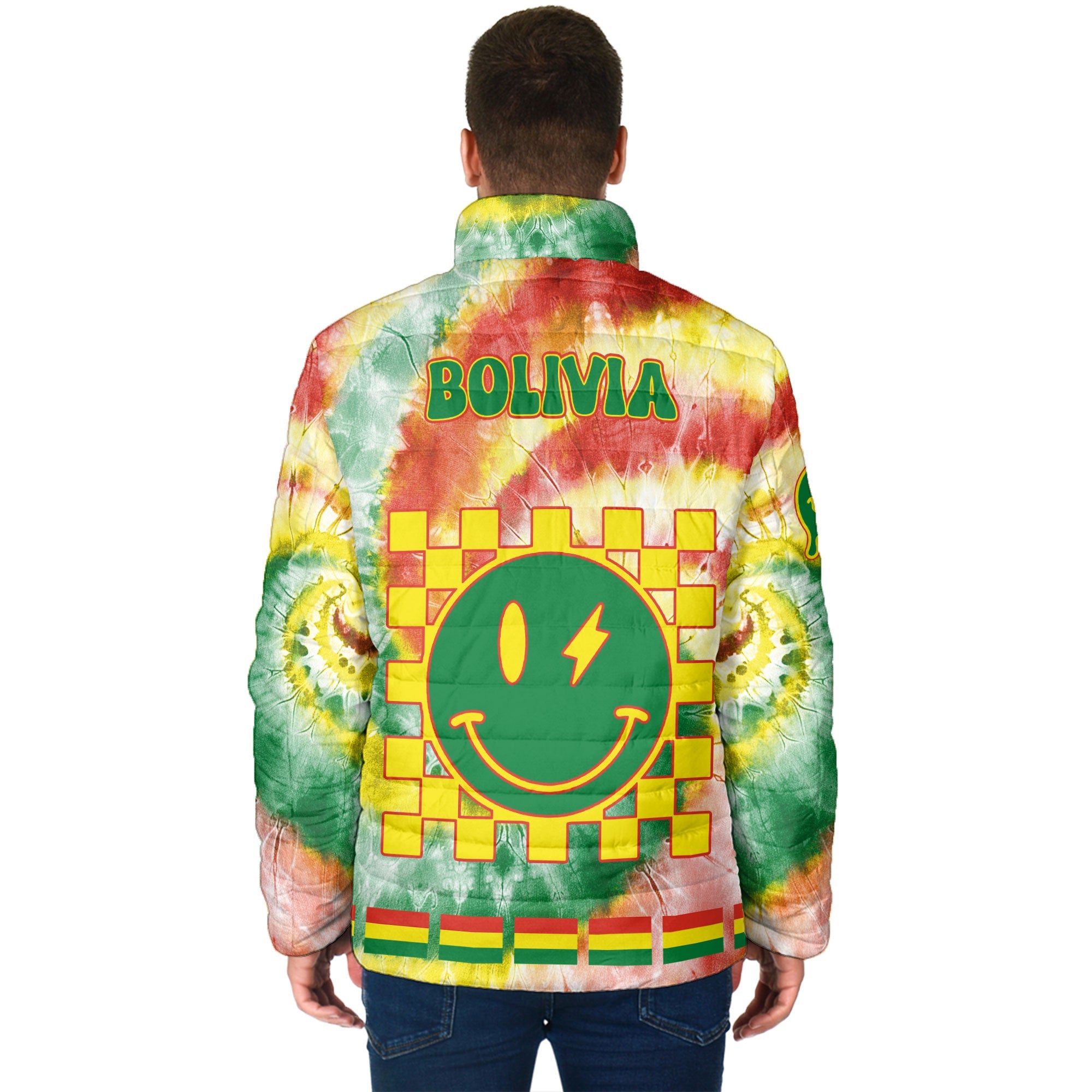 Bolivia Men Padded Jacket Custom Tie Dye Style 2