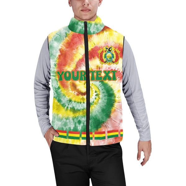 Bolivia Men Padded Jacket Vest Custom Tie Dye Style 1