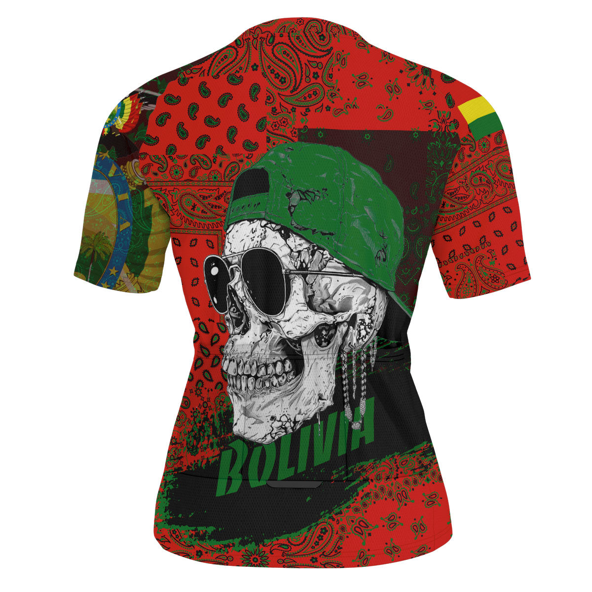 Bolivia Men Cycling Jersey Paisley Flag And Skull Style 4