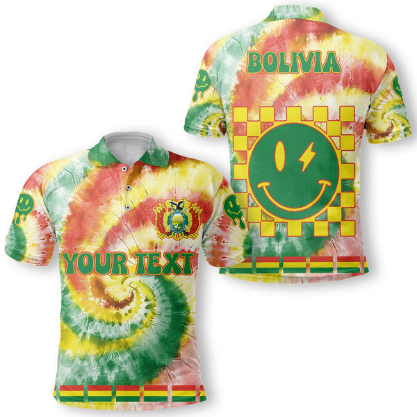 Bolivia Polo Shirt Custom Tie Dye Style 1