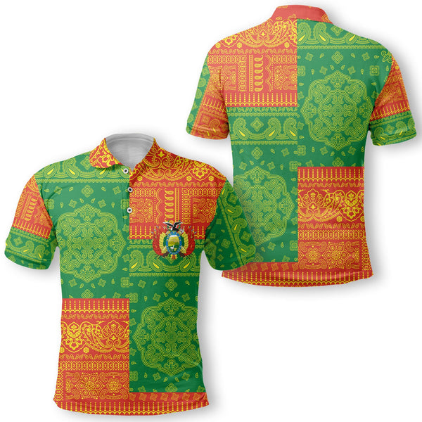 Bolivia Polo Shirt Flag And Paisley Basic Style 1