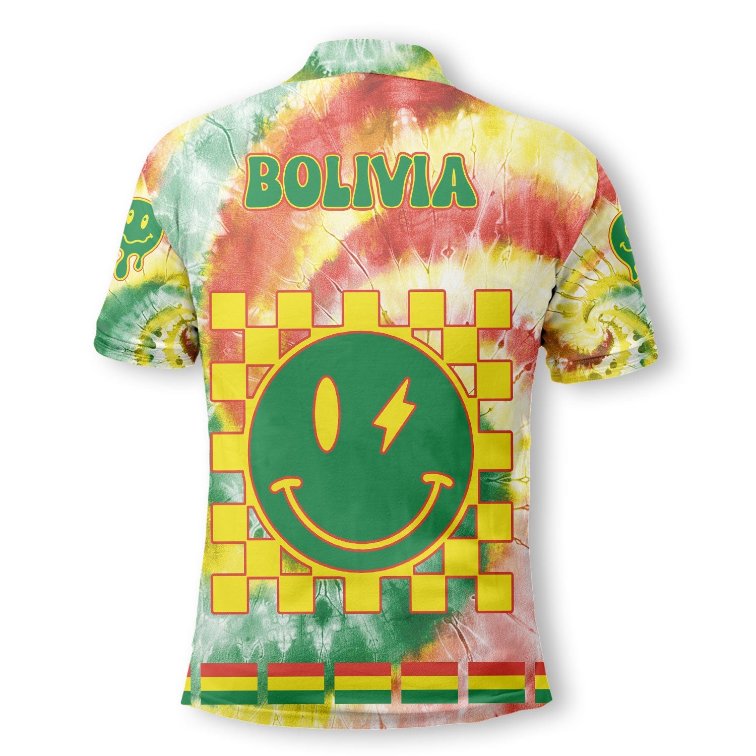 Bolivia Polo Shirt Custom Tie Dye Style 3