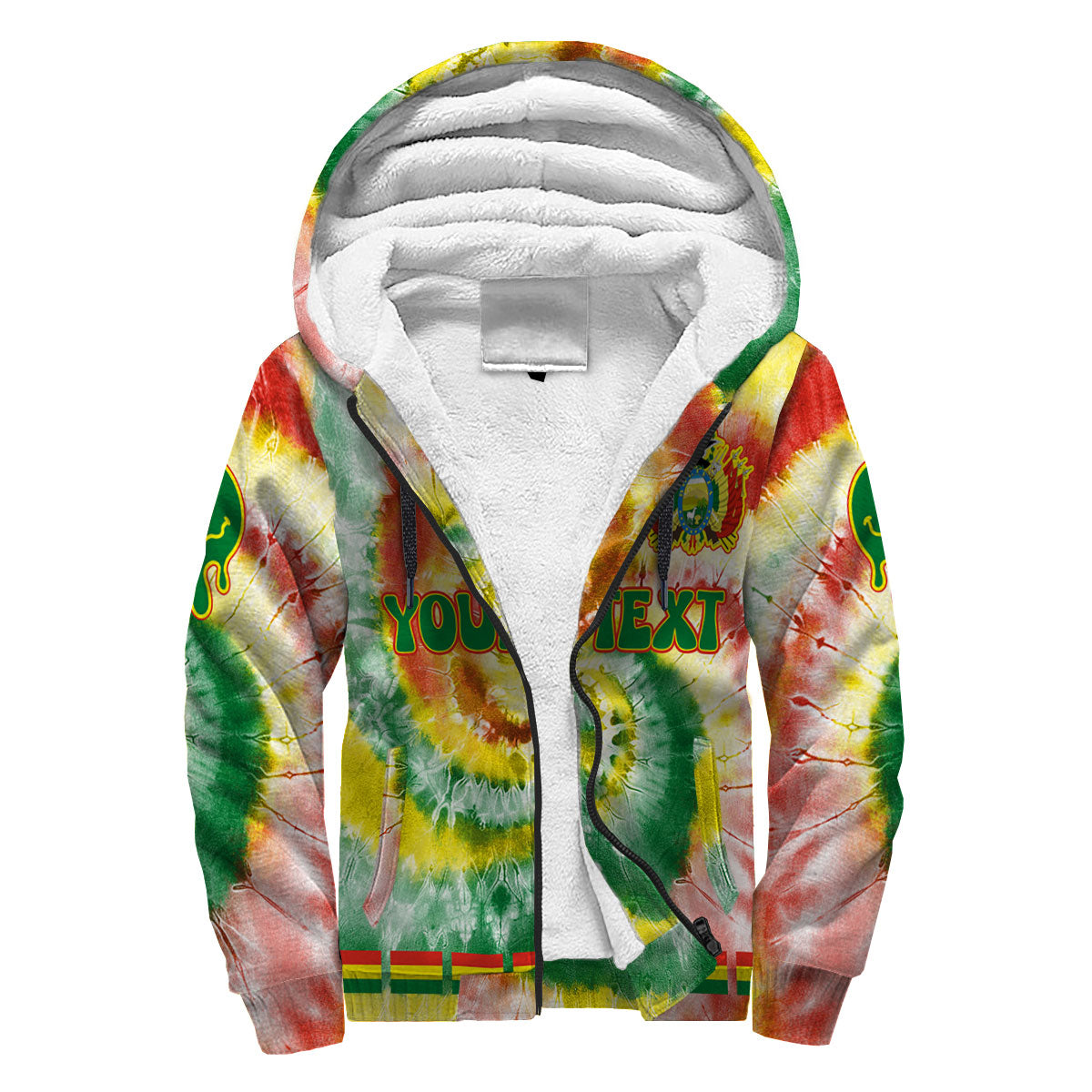 Bolivia Sherpa Hoodie Custom Tie Dye Style 3