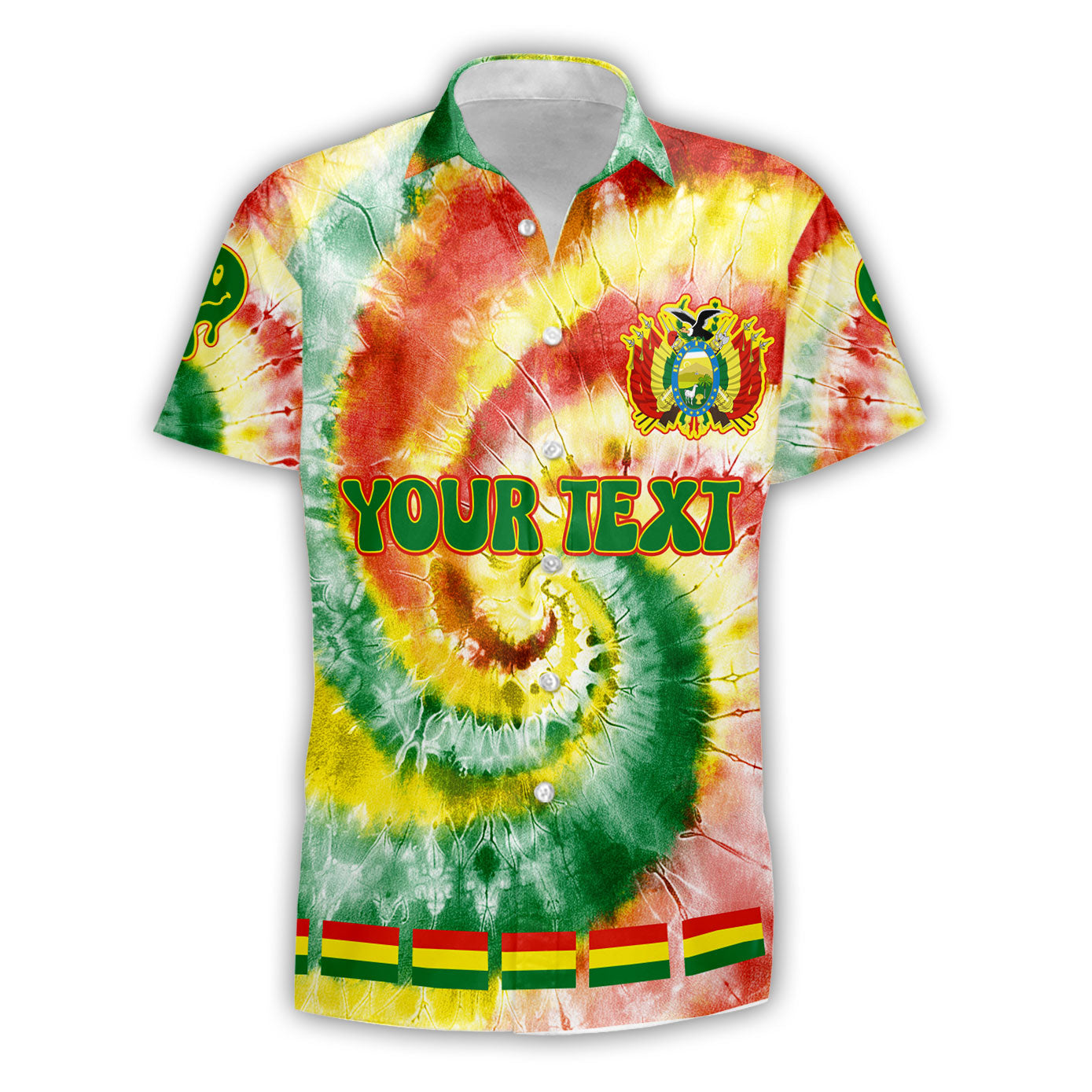 Bolivia Short Sleeve Shirt Custom Tie Dye Style 1