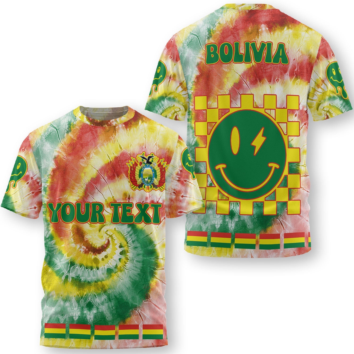 Bolivia T Shirt Custom Tie Dye Style 3