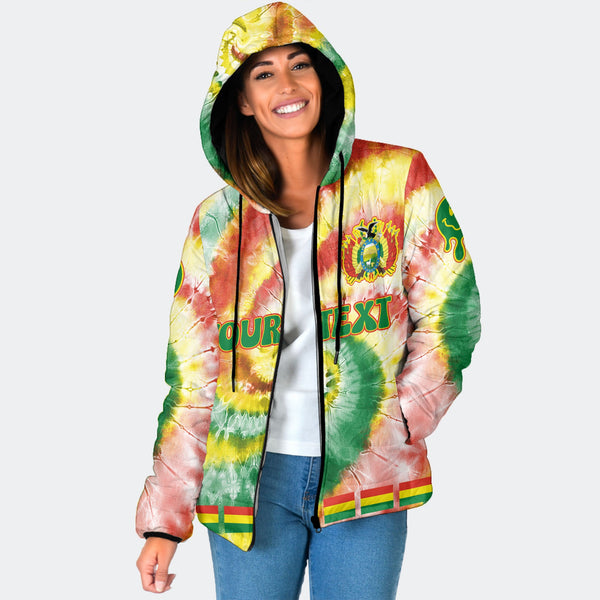 Bolivia Women Hooded Padded Jacket Custom Tie Dye Style 1